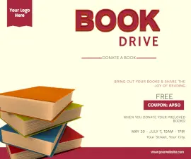 Online Editable Donate A Book Pinterest Graphics Facebook Post