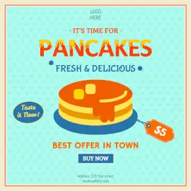 Online Editable Delicious Pancake Offers Instagram Ad