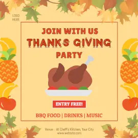 Online Editable Thanksgiving Night Social Media Post