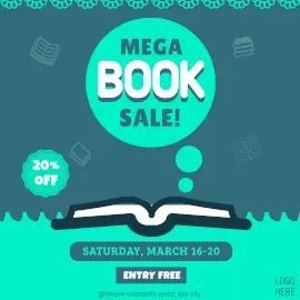 Online Editable Mega Book Sale Instagram Ad