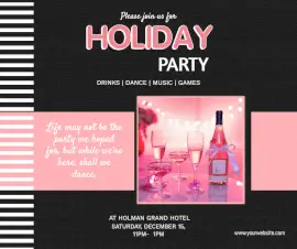 Online Editable Holiday Party Facebook Post