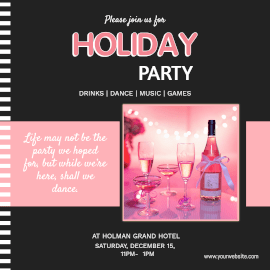Online Editable Holiday Party Instagram Ad