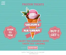 Online Editable Gelsons Ice Cream Facebook Post