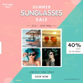 Online Editable Summer Sunglasses Sale Instagram Ad