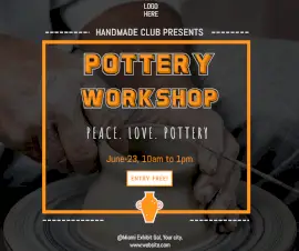Online Editable Pottery Workshop Promotion Facebook Post