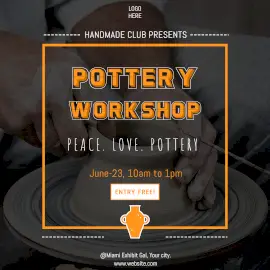 Online Editable Pottery Workshop Promotion Instagram Ad