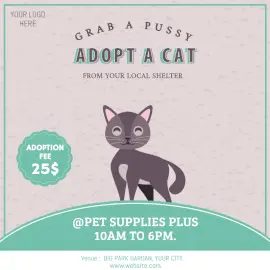 Online Editable Adopt A Cat Social Media Post