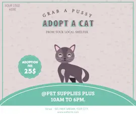 Online Editable Adopt A Cat Facebook Post