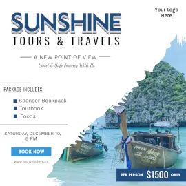 Online Editable Tour & Travels Social Media Post
