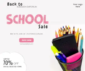 Online Editable Sale On Back To School Facebook Post