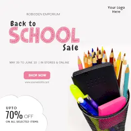 Online Editable Sale On Back To School Instagram Ad
