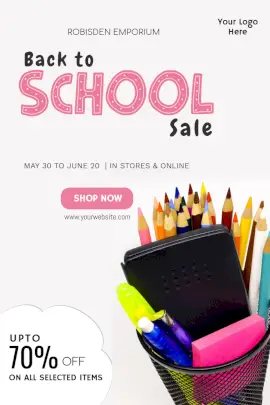 Online Editable Sale On Back To School Pinterest Graphic