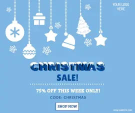 Online Editable Christmas Sale Facebook Post