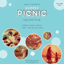 Online Editable Summer Picnic Social Media Post
