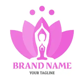Online Editable Pink Lotus Yoga Logo