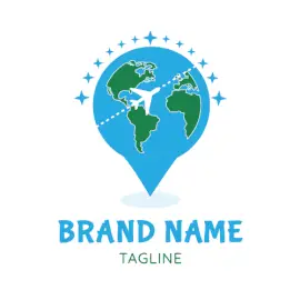 Online Editable World Tour Hotel & Travel Logo