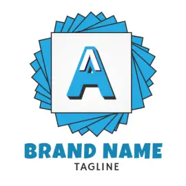 Online Editable Blue Letter A Logo