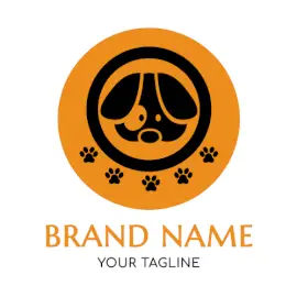 Online Editable Orange Dog Care Logo Animal & Pet Logo