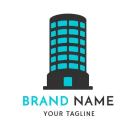 Online Editable Blue and Black Tower Architecture & Construction