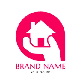 Online Editable Pink Home Builders Architecture & Construction Logo