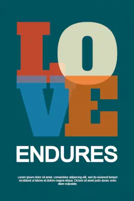 Online Editable Block Love Endures Pinterest Graphic
