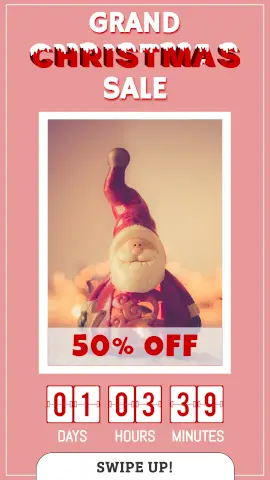 Online Editable Santa Shopping Christmas Countdown Fashion Story Design