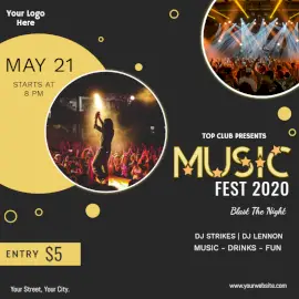 Online Editable Music Fest 2020 Social Media Post