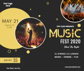 Online Editable Music Fest 2020 Facebook Post