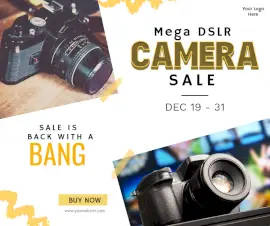 Online Editable DSLR Camera Sale Facebook Post
