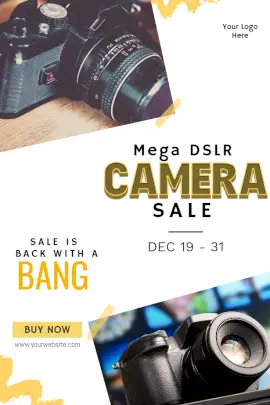 Online Editable DSLR Camera Sale Pinterest Graphic