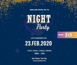 Online Editable Night Party Facebook Post