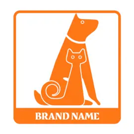 Online Editable Orange Cat and Dog Animal & Pet Logo
