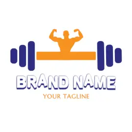 Online Editable Purple and Yellow Gym & Fitness Logo