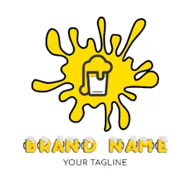 Online Editable Yellow Beer Head Bar & Nightclub Logo