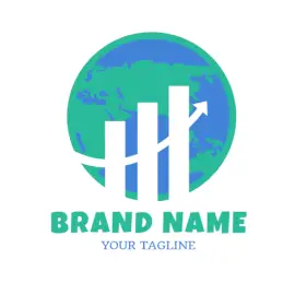 Online Editable Blue and Green Earth Marketing Logo