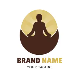 Online Editable Brown and Beige Yoga Logo