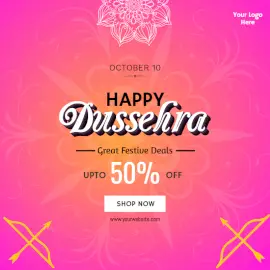Online Editable Happy Dussehra Festival Social Media Post