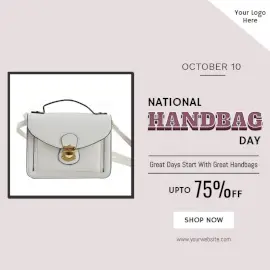 Online Editable National Handbag Day Social Media Post