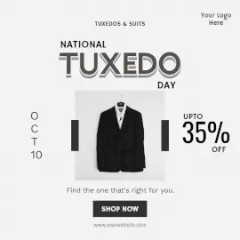 Online Editable National Tuxedo Day Social Media Post