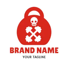 Online Editable Red and White Gym & Fitness Logo