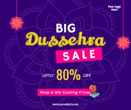 Online Editable Big Dussehra Sale Facebook Post
