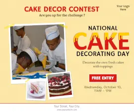Online Editable National Cake Decorating Day Facebook Post