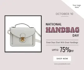 Online Editable National Handbag Day Facebook Post