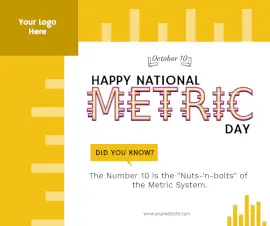 Online Editable Happy National Metric Day Facebook Post