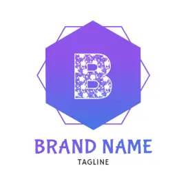 Online Editable Blue Gradient B Letter Based Logo
