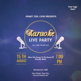 Online Editable Karaoke Night Social Media Post