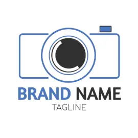 Online Editable Blue and Black Freelance Photography Logo