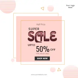Online Editable Super Sale Offers Social Media Post