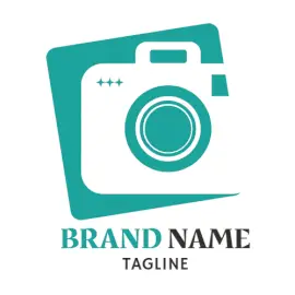 Online Editable Green and White Camera Photography Logo