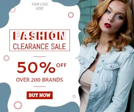 Online Editable Fashion Clearance Sale Facebook Post